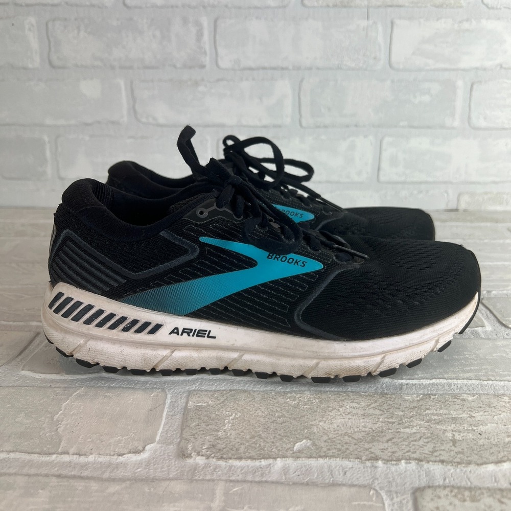 Brooks Ariel 20 Womens 8 Wide D Black‎ Blue Running Sneakers Walking Shoe Casual